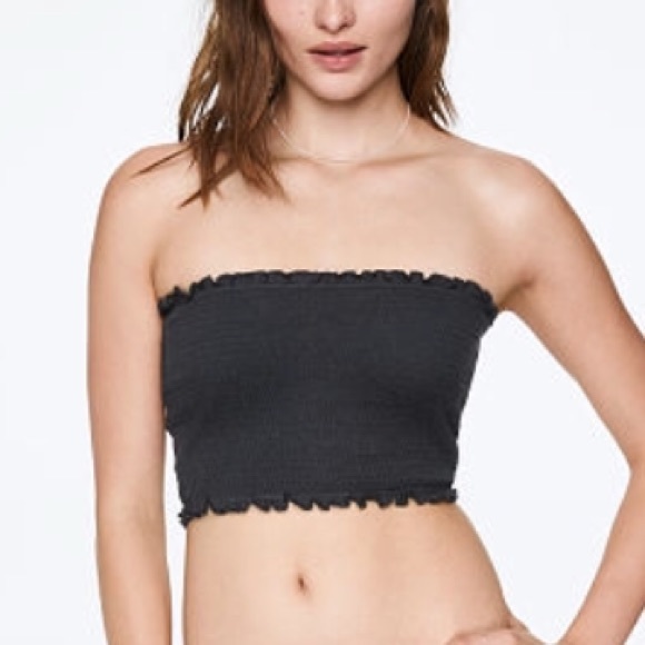 NEW VS PINK cotton Smocked tube top - Picture 3 of 4